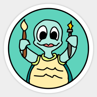 Teal Turtle Merit Badge Sticker